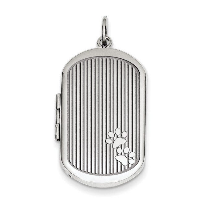Dog Paw Print Dogtag Locket