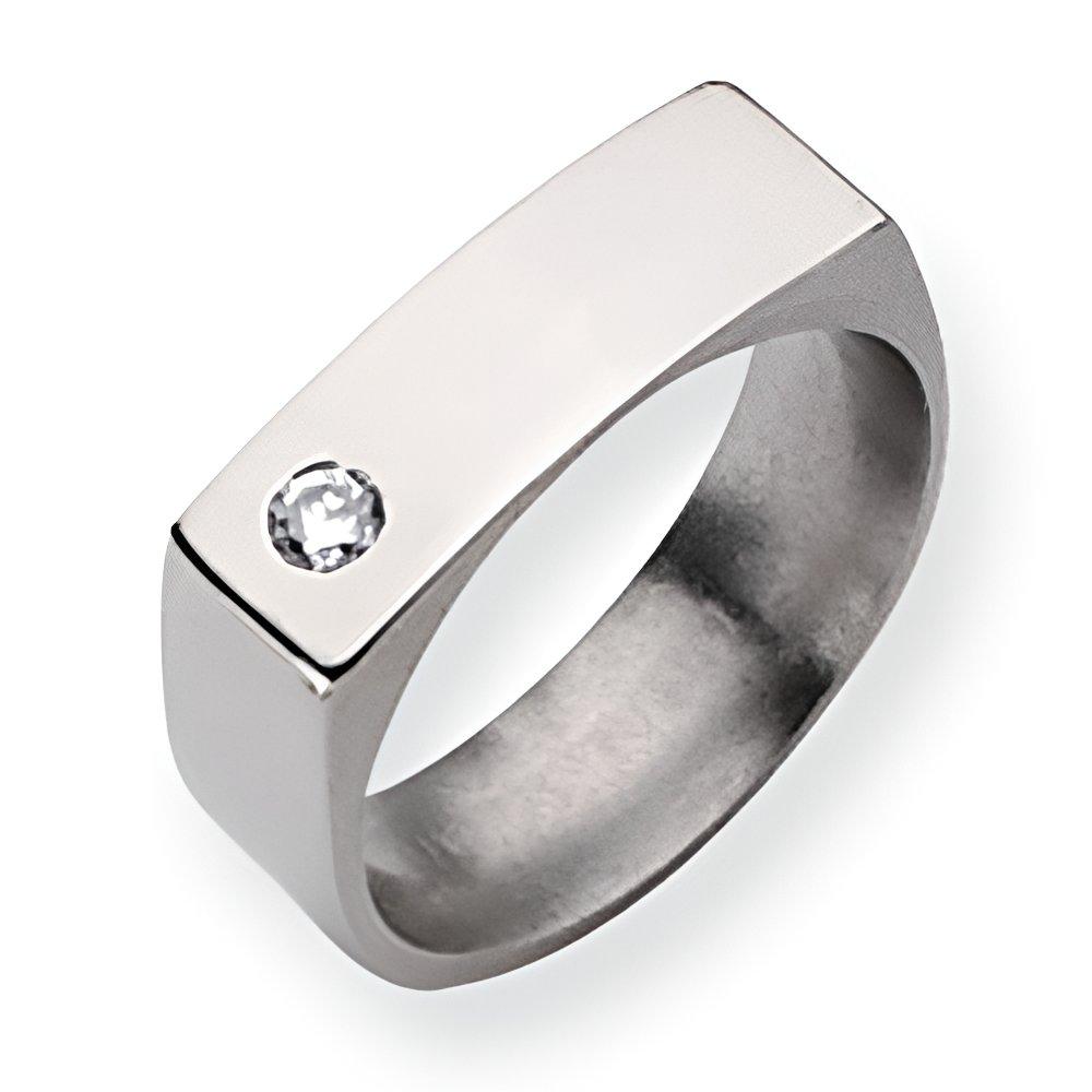 Titanium Approx. 0.24 Inch Diamond Polished Wedding Band