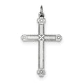Laser Designed Flower-Terminated Cross Charm