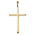 14K Polished Tube Cross Pendant