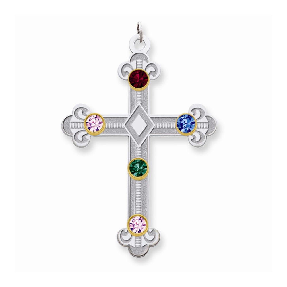 Crystal Family Cross Pendant