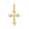14K Mini Budded Cross Pendant