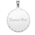 Round with Diamond Cut Edge Engraved Pendant