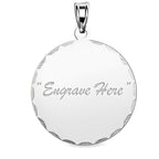 Round with Diamond Cut Edge Engraved Pendant
