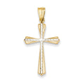 Two-Tone Diamond Cut Cross Pendant