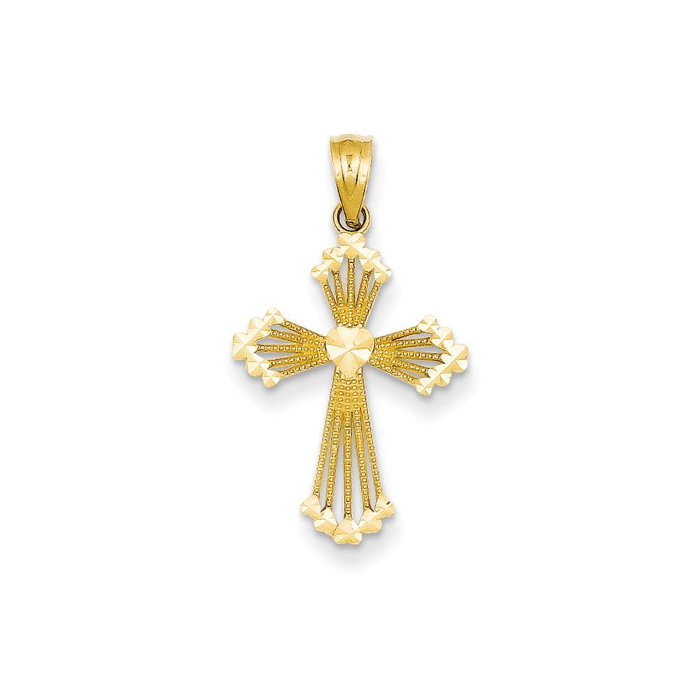 14K Passion Flared-Ends Cross Pendant