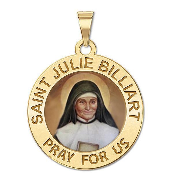 Saint Julie Billiart Round Religious Medal Color