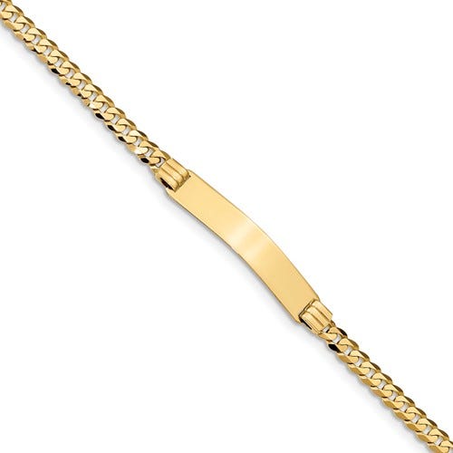 Custom Engraved 14K Gold Men's Anchor Link ID Bracelet