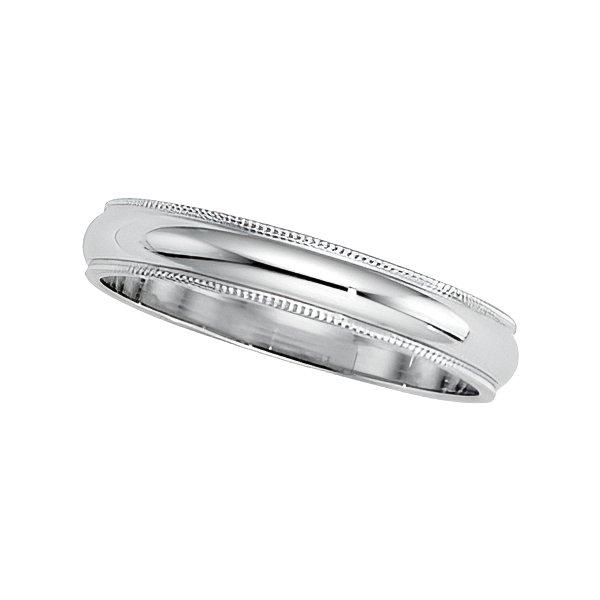 Platinum Approx. 0.16 Inch Comfort-Fit Milgrain Wedding Band