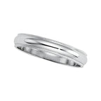 Platinum Approx. 0.16 Inch Comfort-Fit Milgrain Wedding Band