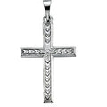 14K White Gold Cross Pendant