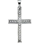 14K White Gold Cross Pendant