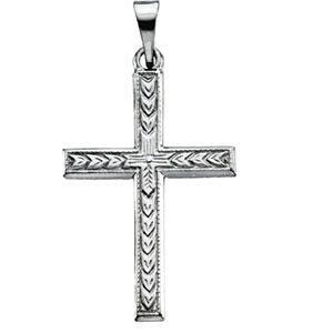 14K White Gold Cross Pendant