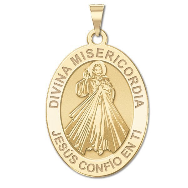 Divina Misericordia Jesus Oval Medal