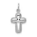 14K White Gold Polished Cross Charm