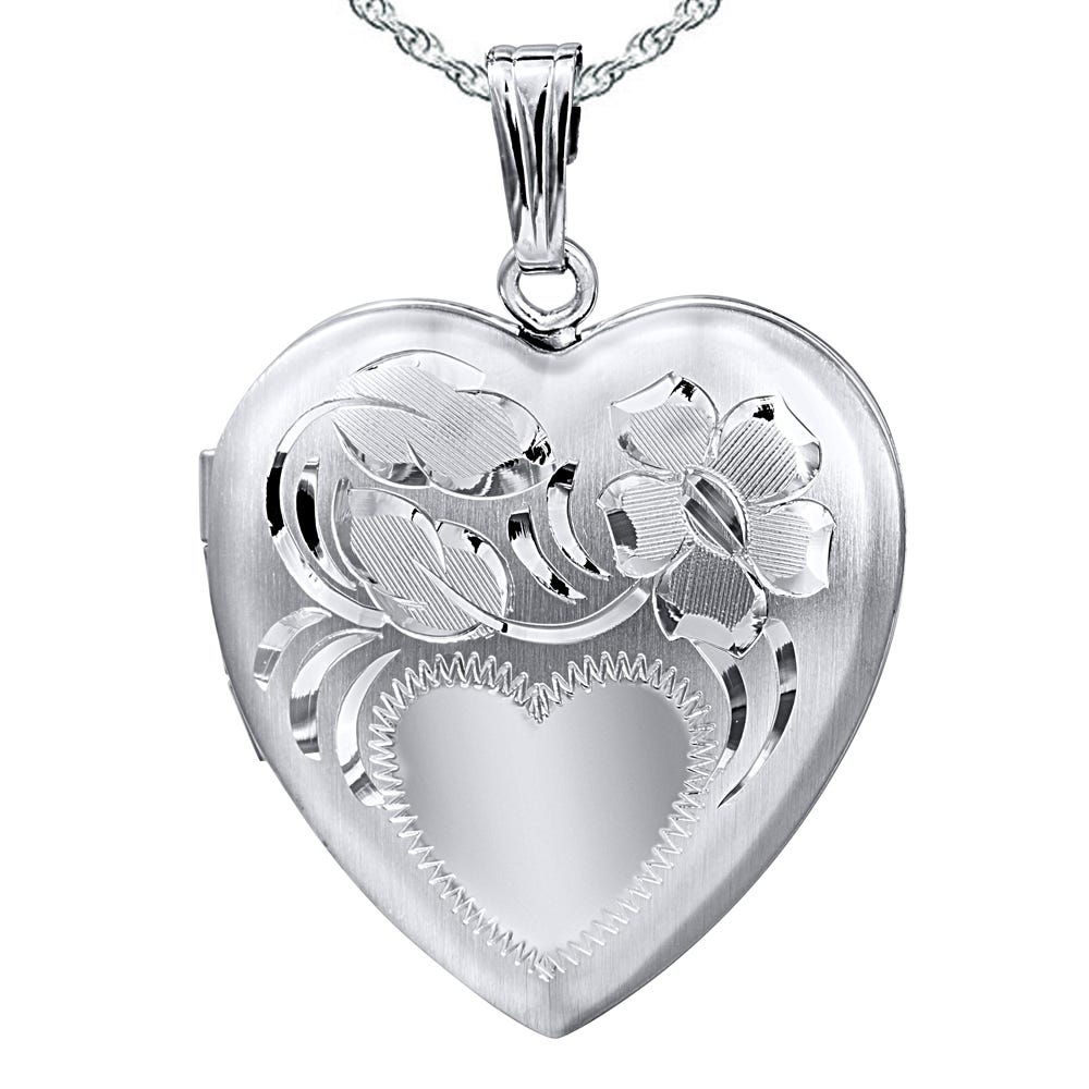 Floral Design Heart Photo Locket