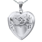 Floral Design Heart Photo Locket