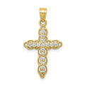 10K Cz Filigree Cross Pendant