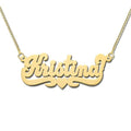 14K Yellow Gold Script Horizontal Name Necklace