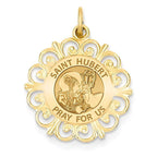 Saint Hubert Round Filigree Religious Medal