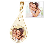 Teardrop Photo Pendant with Heart Cut Out
