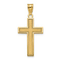 14K Large Satin Cross Pendant