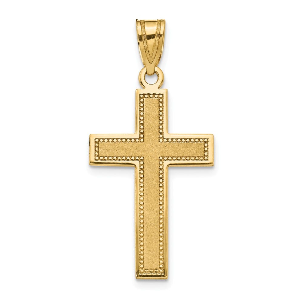 14K Large Satin Cross Pendant