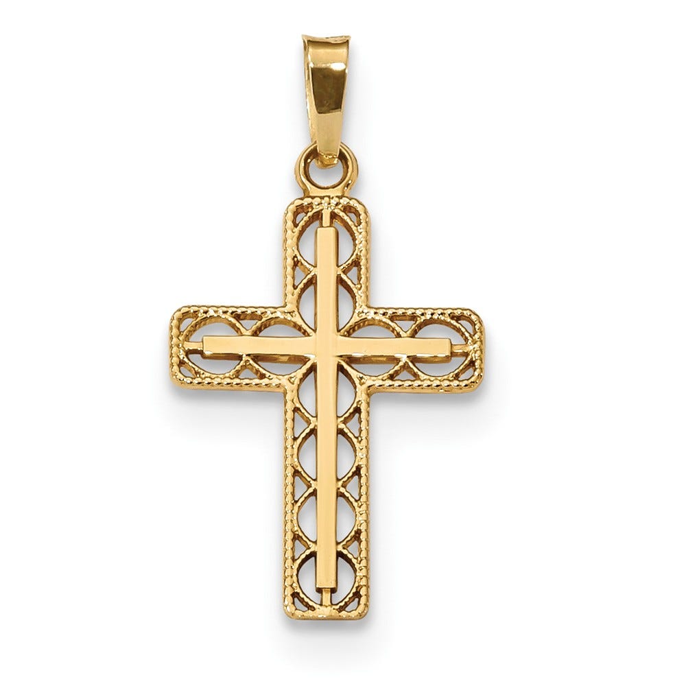 Polished Filigree Cross Pendant