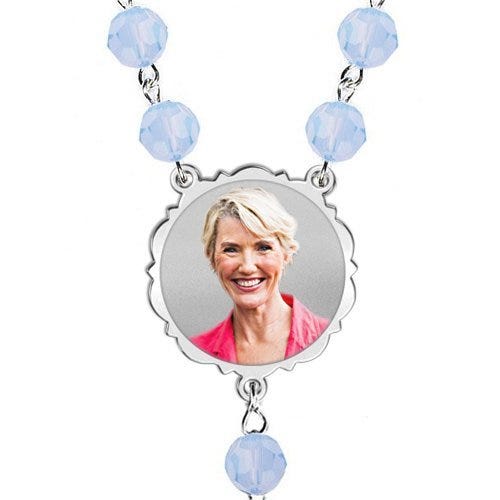Scalloped Round Rosary Bead Necklace