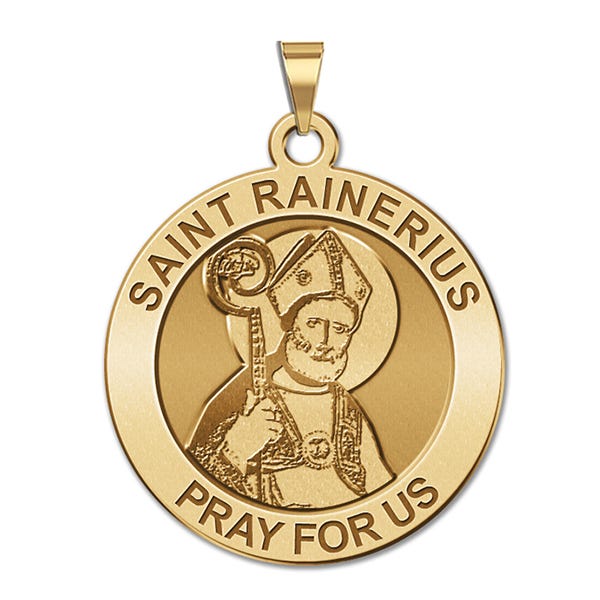 Saint Rainerius Round Religious Medal