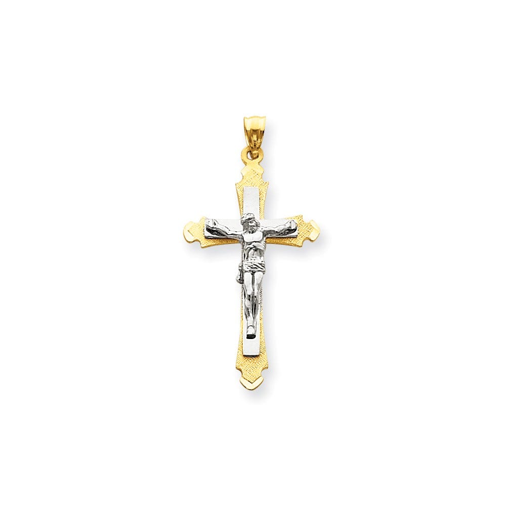 Two-Tone Flared-Terminals Crucifix Pendant