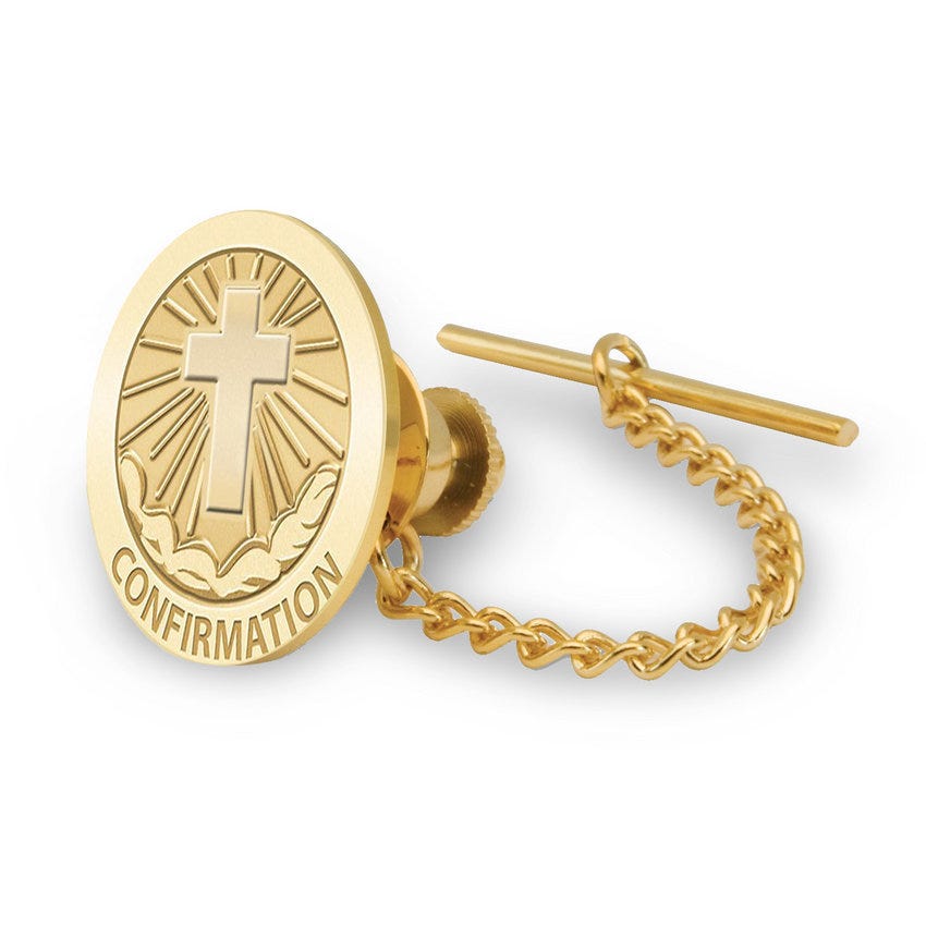 Confirmation Cross Religious Tie Tack