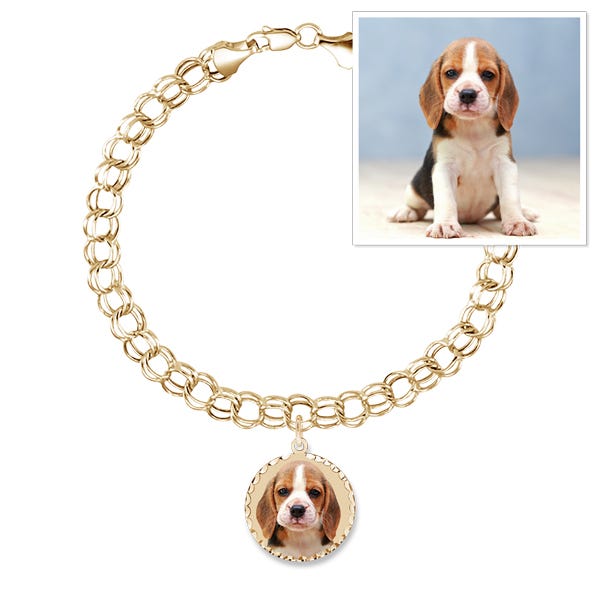 Photo Charm Bracelet with Round Charm