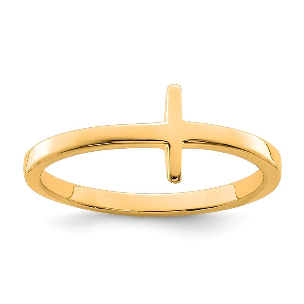 -Plated Sideways Cross Ring
