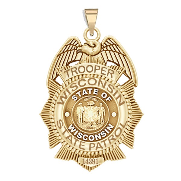 Personalized Wisconsin State Trooper Police Badge with Your Number