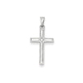 14K White Gold Hollow Cross Pendant
