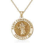 Saint Christopher Religious Round Medal