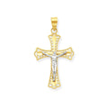 10K Gold Plated Diamond Cut Crucifix Pendant