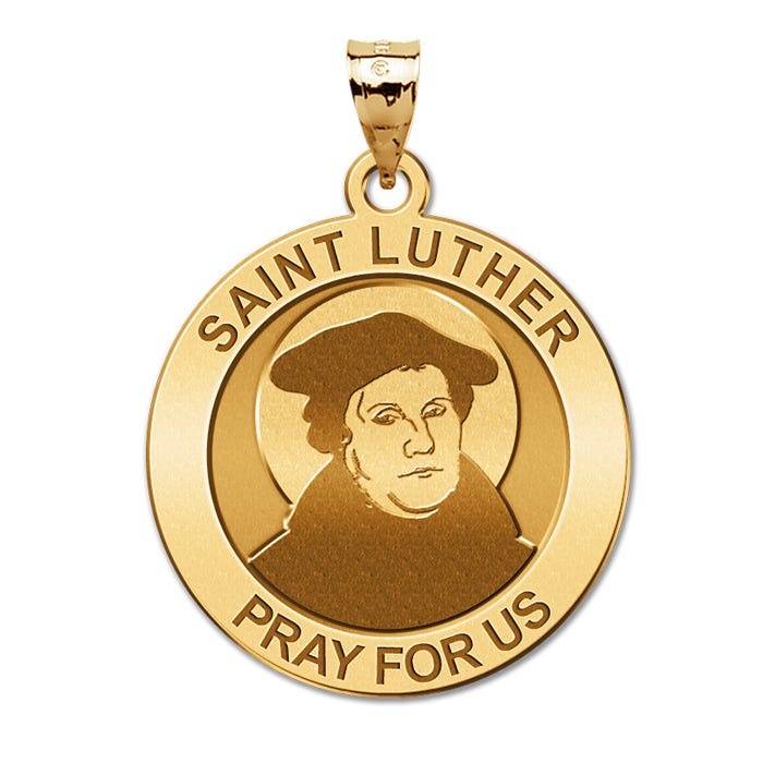 Saint Luther Round Religious Medal