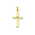 Polished Diamond Cross Pendant