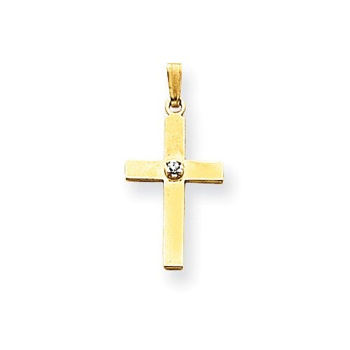 Polished Diamond Cross Pendant