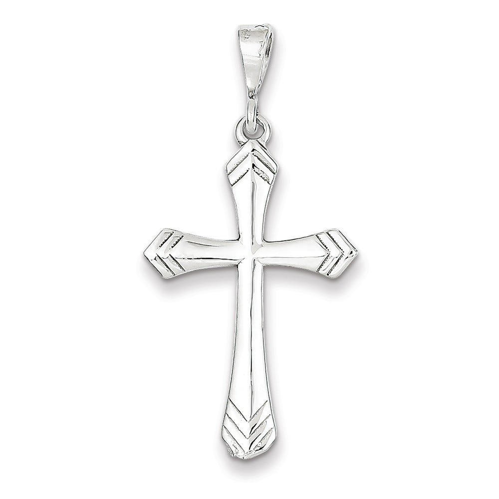 14K White Gold Passion Cross Pendant
