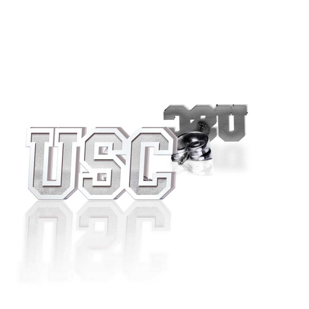 Pair of Usc Block Earrings
