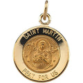 14K Gold Saint Martin De Porres Religious Medal