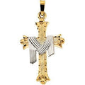 Two Tone Gold Cross Pendant With Robe