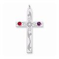 Sterling Silver Crystal Family Cross Pendant