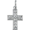 14K White Gold Small Cross Pendant