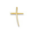 14K Polished Curved Cross Pendant