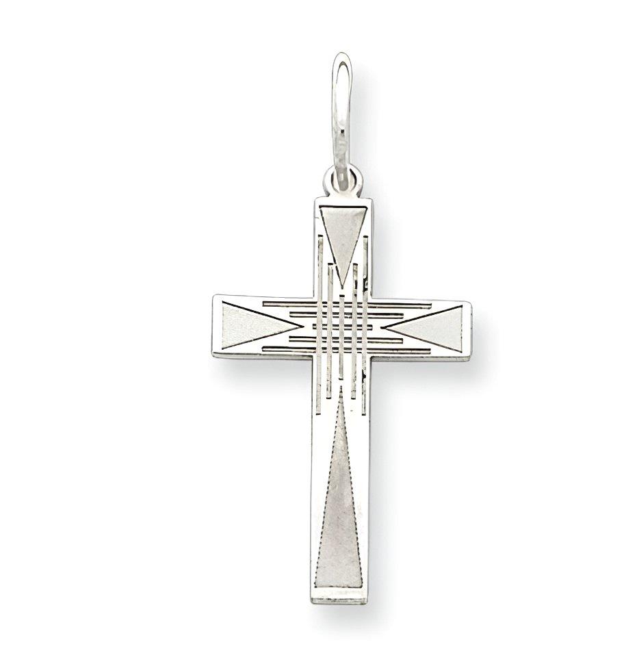 Laser Designed Linear-Panel Cross Charm