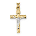 14K Two-Tone Crucifix Pendant